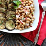 aubergine mint & chickpea salad