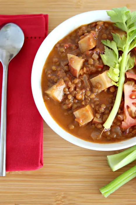 lentil sweet potato & tomato stew | berrysweetlife.com