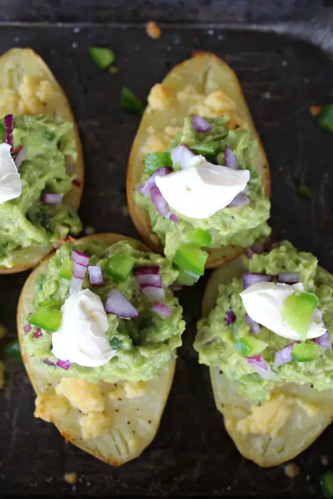 Potato Halves with Melted Cheese & Guacamole | www.berrysweetlife.com