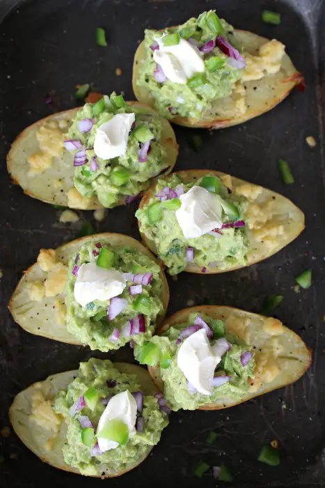 Potato Halves with Melted Cheese & Guacamole | www.berrysweetlife.com