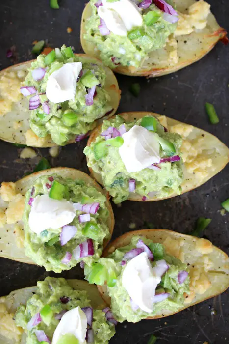 Potato Halves with Melted Cheese & Guacamole | www.berrysweetlife.com