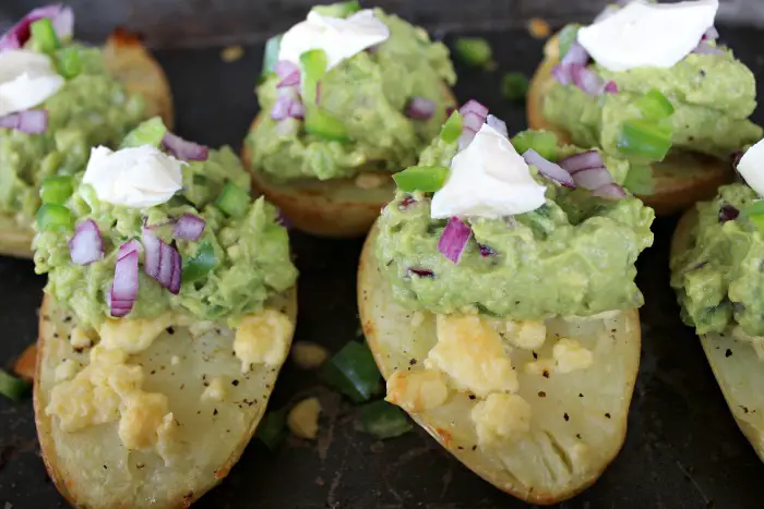 Potato Halves with Melted Cheese & Guacamole | www.berrysweetlife.com