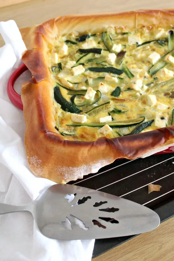 zucchini &amp; feta quiche with phyllo pastry - Berry Sweet Life