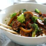 Mushroom Broccoli & Ginger Stir Fry. A delicious vegetarian dish for mushroom lovers. You won't believe the flavour punch that this dish packs! So healthy, quick & easy to make. Yum yum!! | berrysweetlife.com