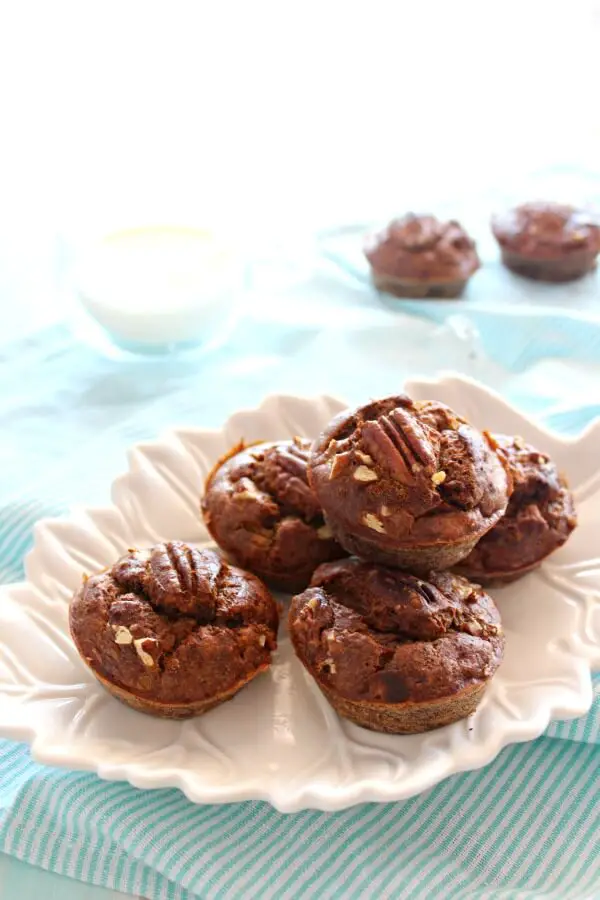 Banana Pecan & Cinnamon Muffins. The BEST banana muffins you'll ever have. Sugar Free recipe! Easy to make. Everyone will love these! | berrysweetlife.com