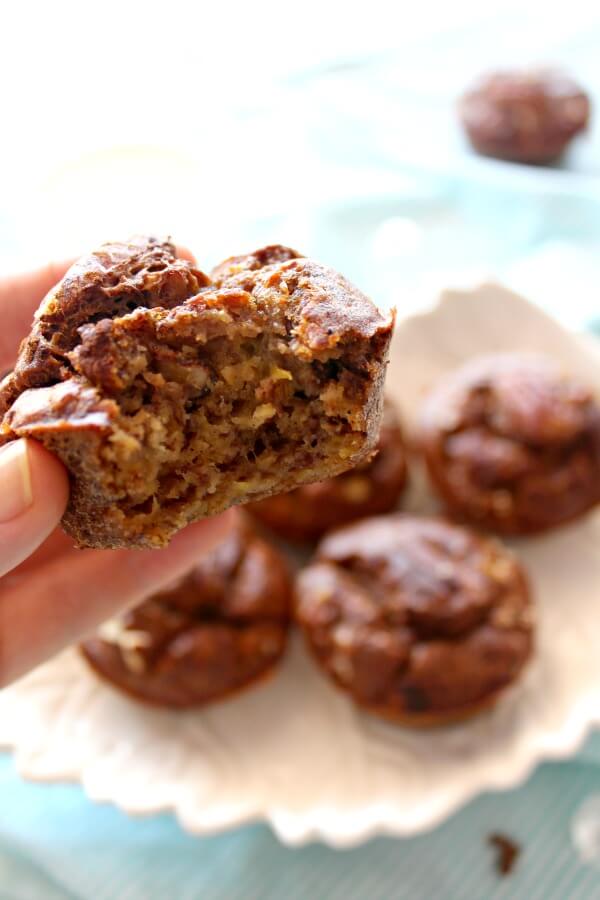 Banana Pecan & Cinnamon Muffins. The BEST banana muffins you'll ever have. Sugar Free recipe! Easy to make. Everyone will love these! | berrysweetlife.com