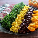 Mexican Chopped Corn, Vine Tomato & Kale Salad. A simple & tasty recipe with a Lemon & Honey Olive Oil Dressing. Perfect for a light lunch or as a side salad. The whole family will love this! | berrysweetlife.com