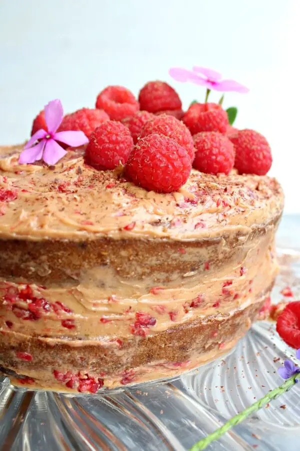 Chocolate Chip Raspberry Coffee Cake. A DELICIOUS and indulgent cake perfect for special occasions. It's easy to make and only takes 25 minutes to cook! | berrysweetlife.com