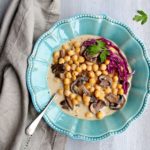 Hearty Black Pepper Mushroom Chickpea Soup. Singing with mushroomy flavour and packed with goodness, quick & easy to make, you'll be hooked on this soup! | berrysweetlife.com