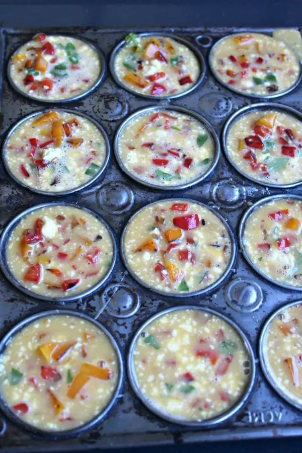 Red Pepper Butternut Basil Egg Muffins. Healthy, delicious breakfast egg muffins that are quick & easy to make. Can be made with any veggies you have on hand | berrysweetlife.com