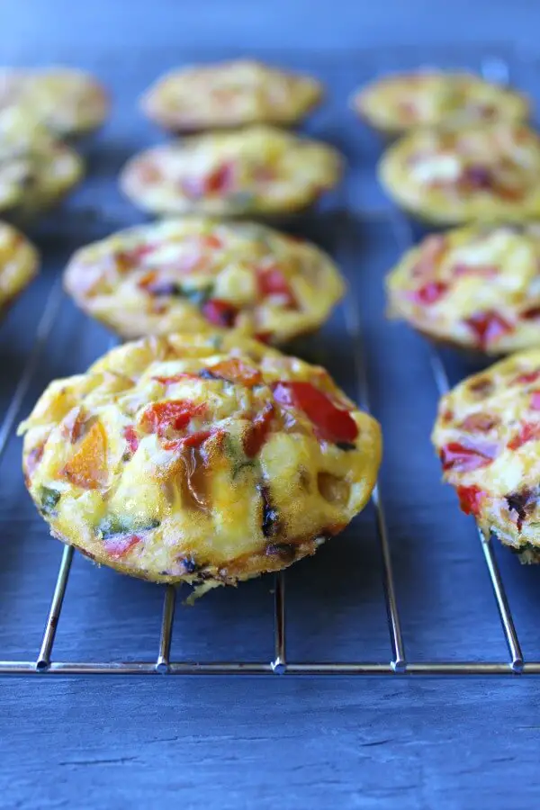 Red Pepper Butternut Basil Egg Muffins. Healthy, delicious breakfast egg muffins that are quick & easy to make. Can be made with any veggies you have on hand | berrysweetlife.com