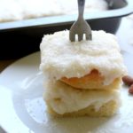 Coconut Almond Greek Yoghurt Sheet Cake. An easy cake recipe that's perfect for Easter Sunday or any special occasion. Kids & adults will love this cake! | berrysweetlife.com