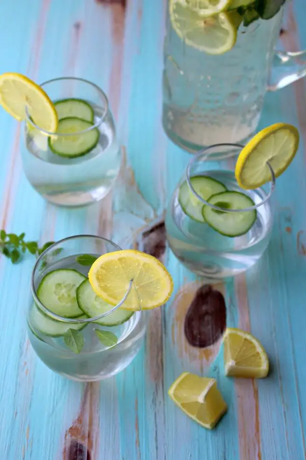 Lemon Basil Cucumber Infused Water