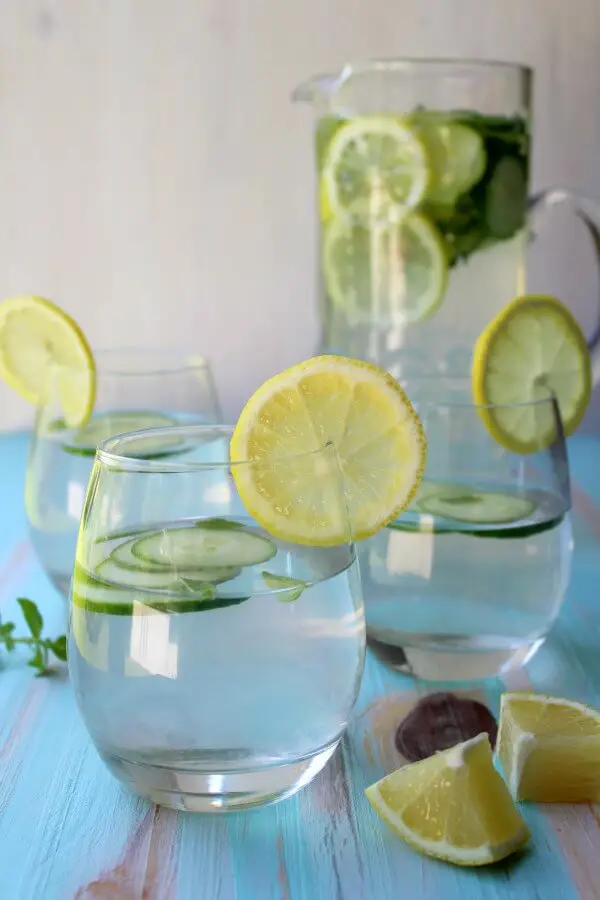 Lemon Basil Cucumber Infused Water