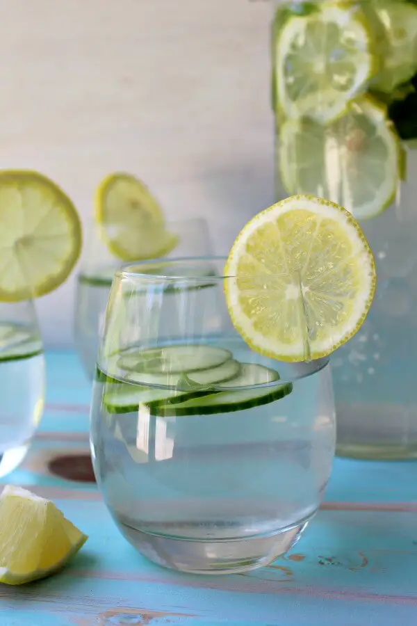 Lemon Basil Cucumber Infused Water