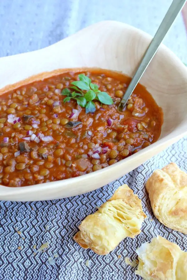 Vegetarian Tomato Mushroom Lentil Ragout - Berry Sweet Life