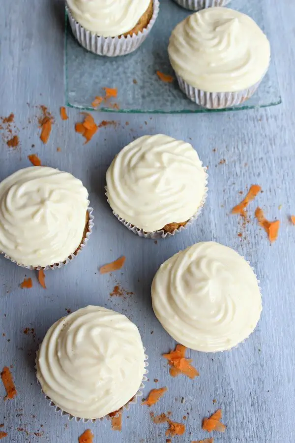 Easy Cream Cheese Frosted Carrot Pecan Cupcakes. Delicious nutty carrot cupcakes made with brown flour. Great for birthdays, kids & adults adore these | berrysweetlife.com