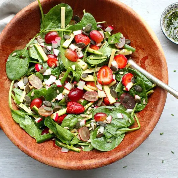 Grape Spinach Zucchini Harvest Salad - Berry Sweet Life