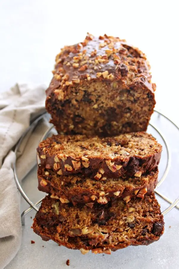 Banana Nut Chocolate Chip Bread. Healthy, moist, quick to prepare and completely delicious! The perfect good-for-you sweet bread for any occasion | berrysweetlife.com