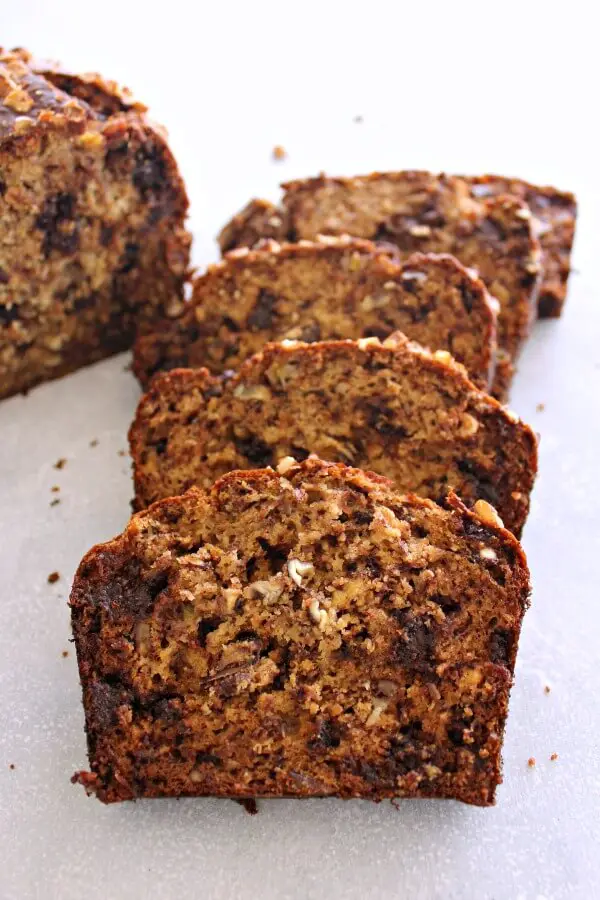 Banana Nut Chocolate Chip Bread. Healthy, moist, quick to prepare and completely delicious! The perfect good-for-you sweet bread for any occasion | berrysweetlife.com