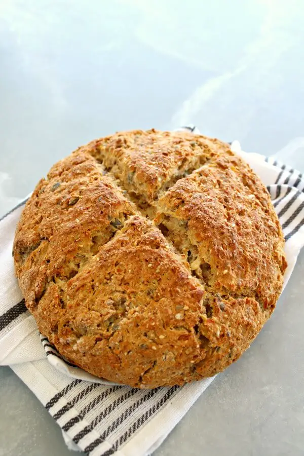 No Knead Multi-Seed Potato Bread. An incredibly easy bread to make, crunchy on the outside, moist, soft & fluffy on the inside. Very flavourful & healthy! | berrysweetlife.com