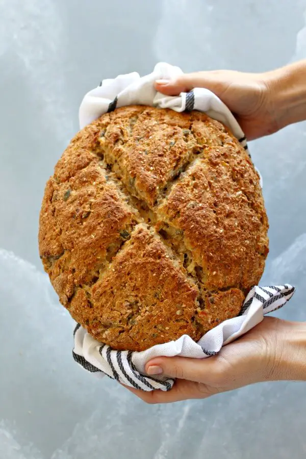 No Knead Multi-Seed Potato Bread. An incredibly easy bread to make, crunchy on the outside, moist, soft & fluffy on the inside. Very flavourful & healthy! | berrysweetlife.com