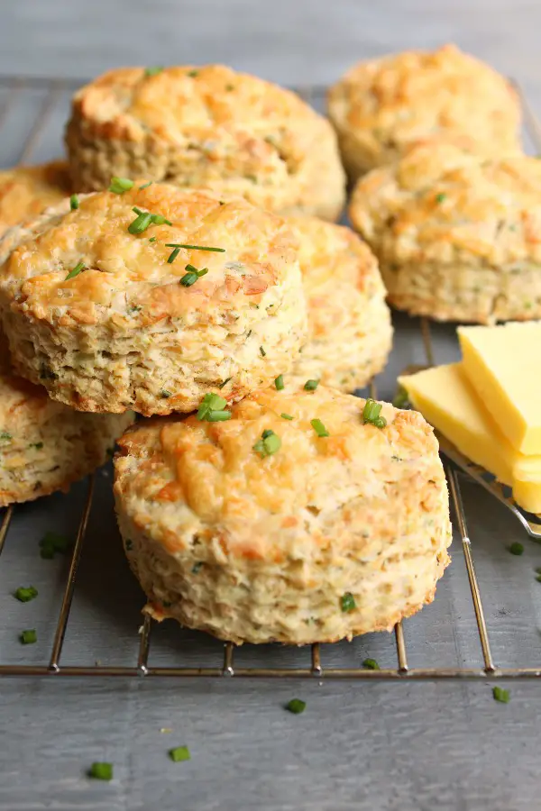 The best ever Savoury Cheese & Chive Scones are soft & flaky with melted cheese on top, they're easy to make and bake to golden perfection in 20 minutes | berrysweetlife.com