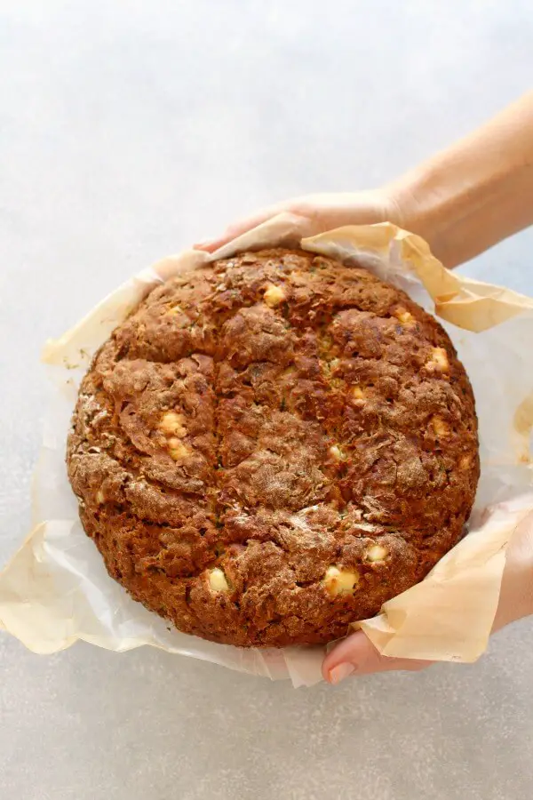 Easy Irish bread that is packed with zucchini and has a crunchy crust, only 6 ingredients, this homemade Simple Zucchini Feta Soda Bread is simply heavenly! | berrysweetlife.com