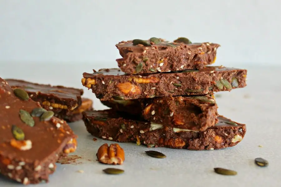 Super Food Chocolate Orange Pecan Bark. A ridiculously YUMMY and healthy dessert or snack. Takes just 12 minutes to prepare and will be a hit with the whole family! | berrysweetlife.com