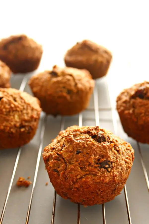 Breakfast Banana Bran Spice Muffins. Naturally sweetened, healthy muffins that take just over 20 minutes to make. Delicious eaten hot out the oven, and the perfect breakfast on the go! | berrysweetlife.com