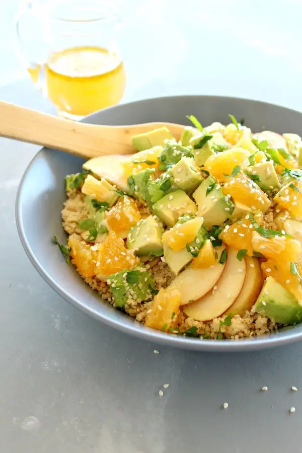 Zingy Avocado Citrus Couscous Salad. A 10 minute light meal or side dish that is fresh, flavourful, gorgeous to look at, and really nutritious! | berrysweetlife.com