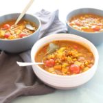 Amazing Indian Vegetable Lentil Soup. A fragrant, simple, extremely HEALTHY soup made with curry powder and spices, lentils and lots of fresh veggies | berrysweetlife.com