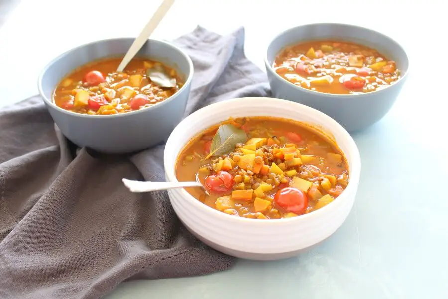 Amazing Indian Vegetable Lentil Soup. A fragrant, simple, extremely HEALTHY soup made with curry powder and spices, lentils and lots of fresh veggies | berrysweetlife.com