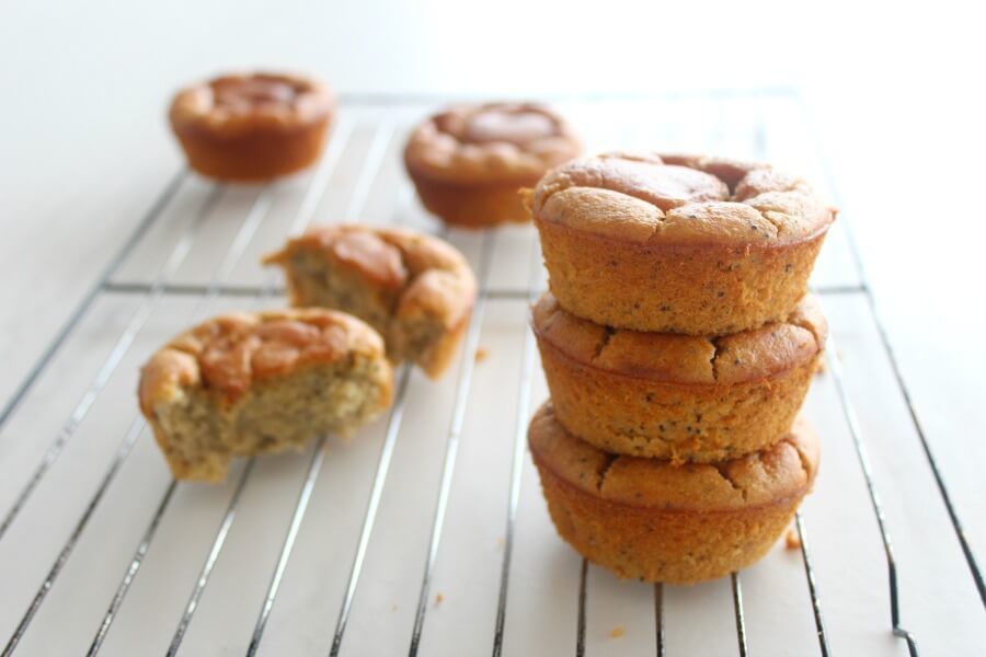 Easy Lemon Poppy Seed Blender Muffins. Naturally sweetened and gluten free, these healthy muffins are made in minutes and taste absolutely HEAVENLY