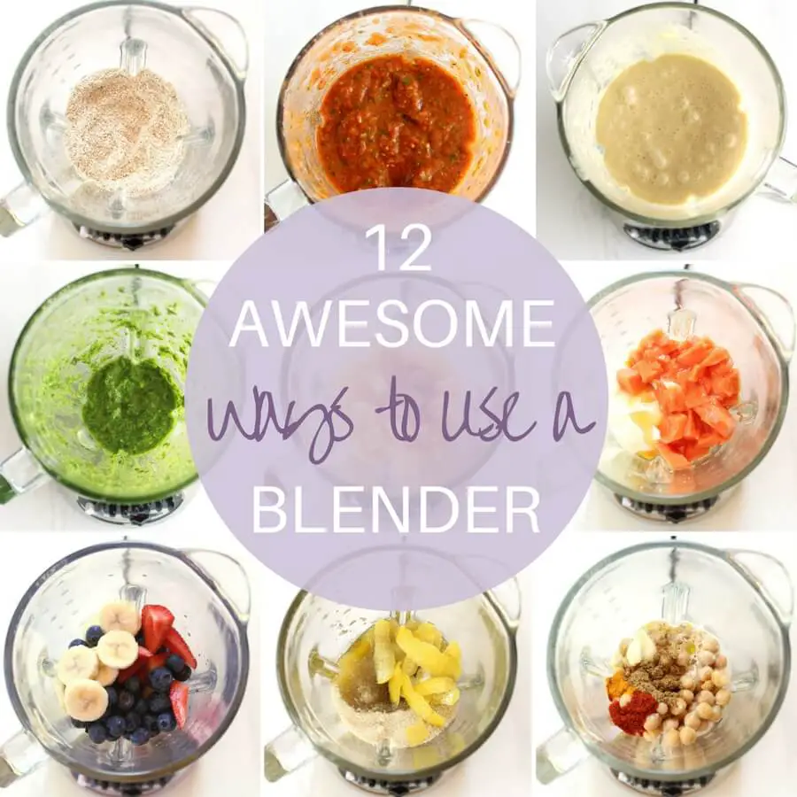 A creative list of 12 Awesome Ways To Use A Blender including fresh fruit juice, tomato salsa, homemade flour, hummus, divine soups, pesto and body scrub! | berrysweetlife.com