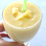 Delicious, healthy, creamy pineapple fruit smoothie made with or without yoghurt. Have a tropical island breakfast with this Pina Colada Pineapple Smoothie! | berrysweetlife.com