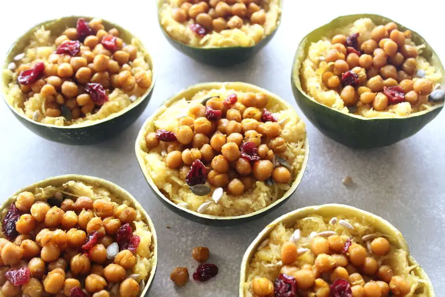 A healthy, easy gem squash recipe, these Couscous Stuffed Gem Squash With Roasted Chickpeas are incredibly delicious and they look gorgeous on your table! | berrysweetlife.com