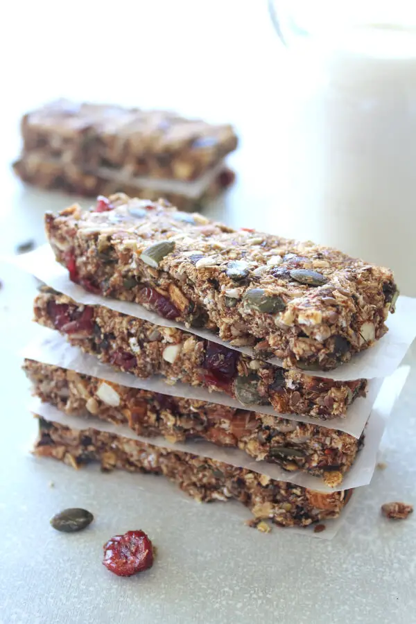 Super Seedy Almond Cranberry Granola Bars - Berry Sweet Life