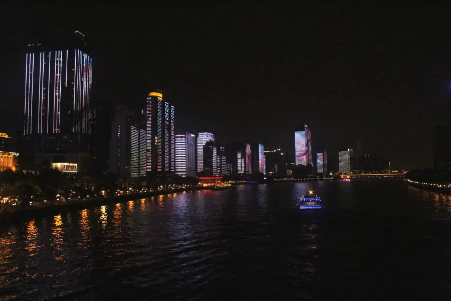 The glorious Pearl River Lights In Guangzhou China form striking images stretching from building to building and as far as the eye can see! | berrysweetlife.com