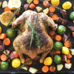 Healthy Lemon Herb Roast Chicken And Veggies recipe delivers crispy skin, juicy, tender and tasty meat with wonderful lemon, rosemary and garlic flavours! | berrysweetlife.com