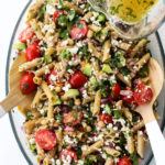 Mediterranean Tuna Chickpea Pasta Salad | berrysweetlife.com