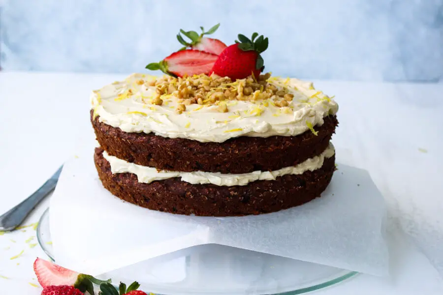 Heavenly Walnut Pear Carrot Cake | berrysweetlife.com