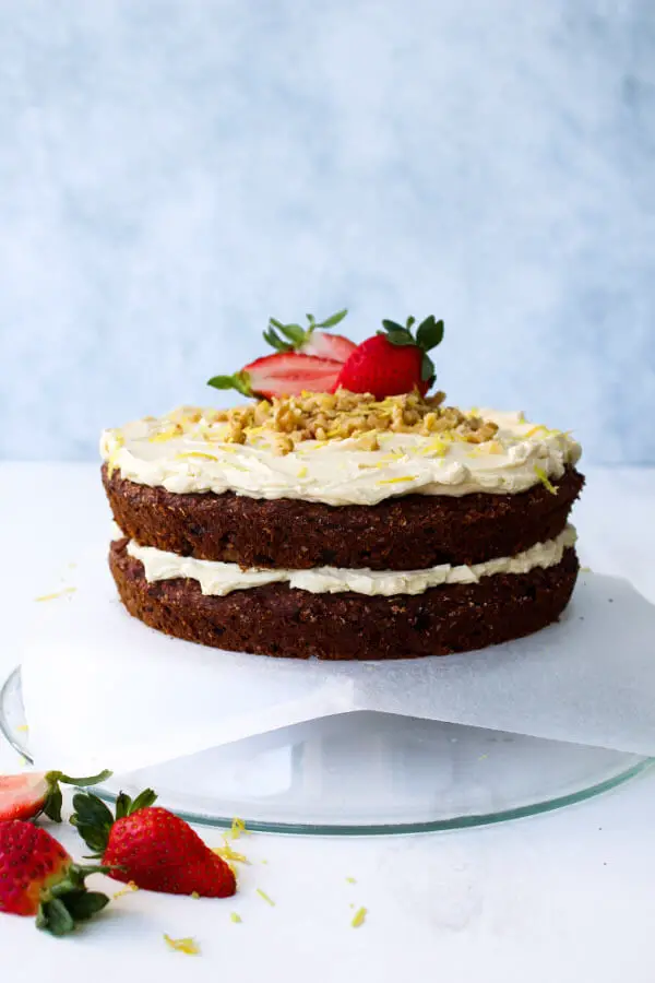 Heavenly Walnut Pear Carrot Cake | berrysweetlife.com