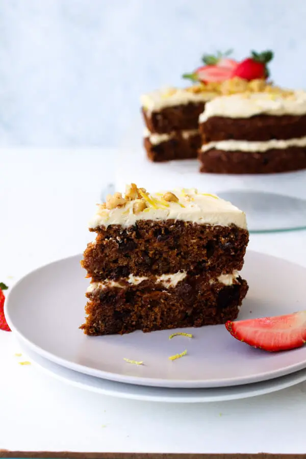 Heavenly Walnut Pear Carrot Cake | berrysweetlife.com