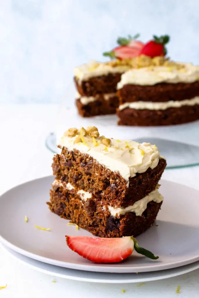 Heavenly Walnut Pear Carrot Cake | berrysweetlife.com