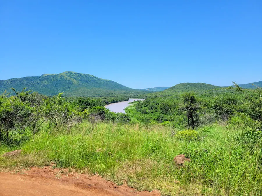 Hill top view with stream